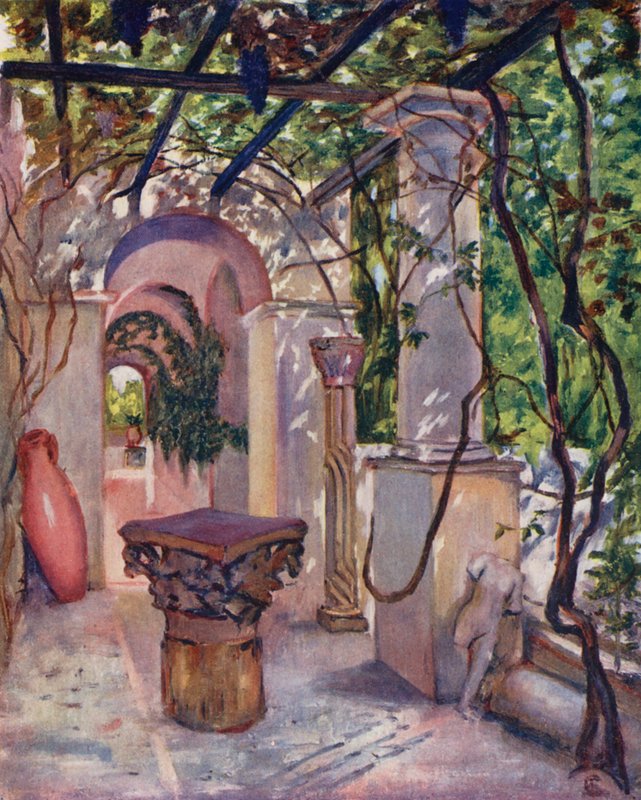 Villa Munthe, Anacapri (kolorowa litografia) autorstwa Augustine Fitzgerald