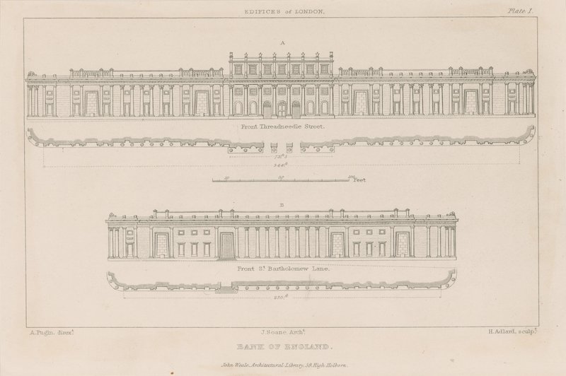 Bank Anglii, południowy front budynku Sir Johna Soane