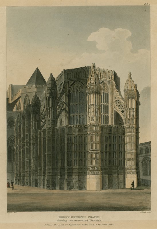 Henry Seventh Chapel, Westminster Abbey, Londyn, ukazujący dwie kaplice renowacyjne autorstwa Augustus Charles Pugin