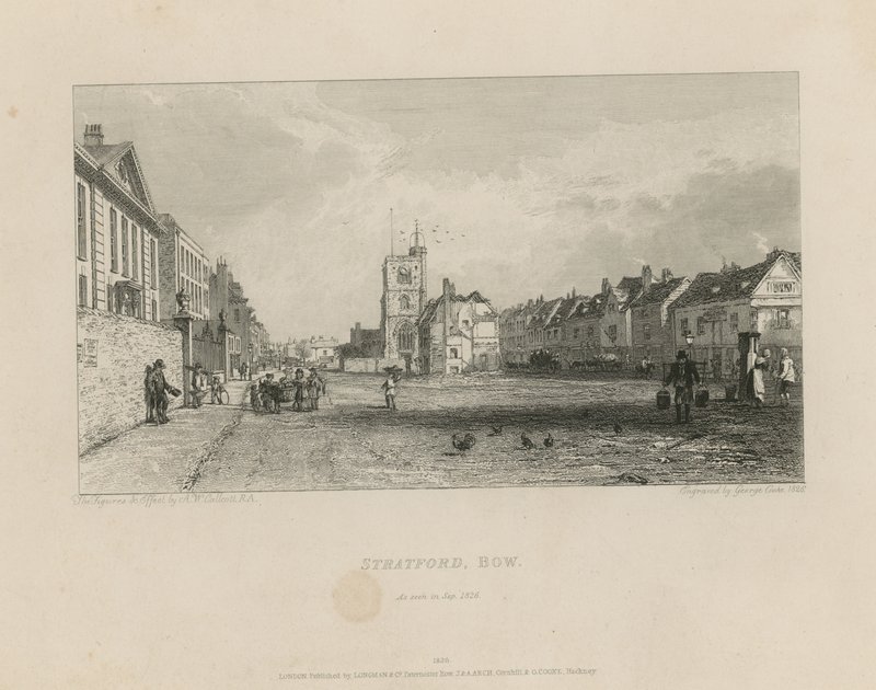 Ogólny widok Stratford w Bow autorstwa Augustus Wall Callcott