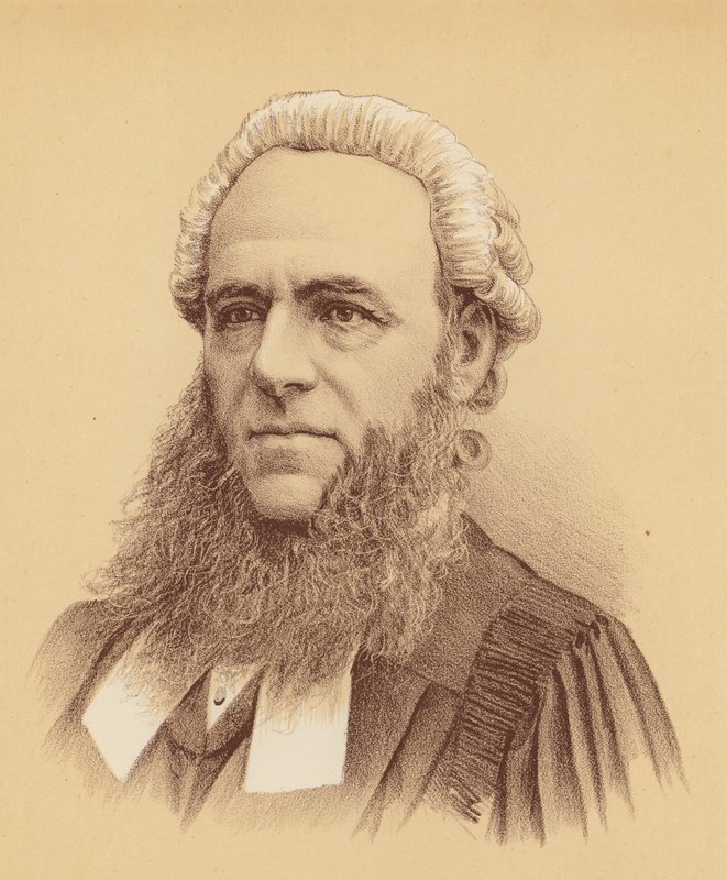 Jego Wysokość Pan Sędzia Foster (kolorowa litografia) autorstwa Australian School