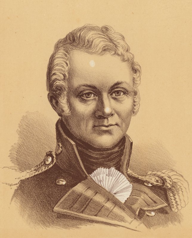 ppłk George Johnstone (kolorowa litografia) autorstwa Australian School