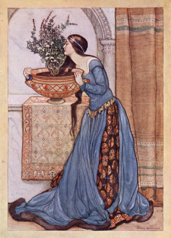 John Keats: Isabella, czyli garnek bazylii (kolor lito) autorstwa Averil Mary Burleigh