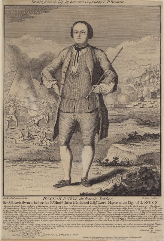 Hannah Snell, kobieta-żołnierz (rycina) autorstwa B. Cole