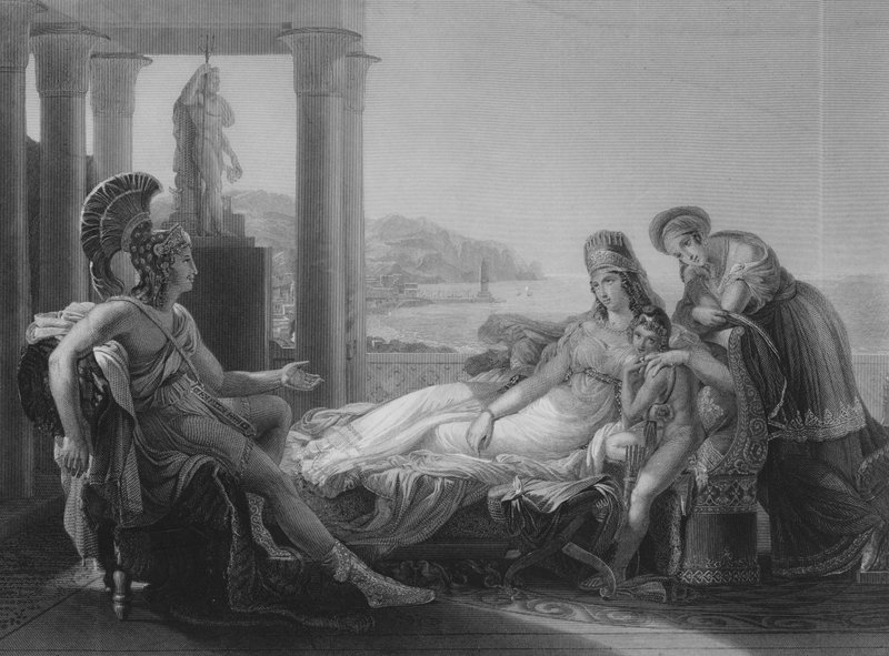 Eneasz i Dydona (rycina) autorstwa Baron Pierre Narcisse (after) Guerin