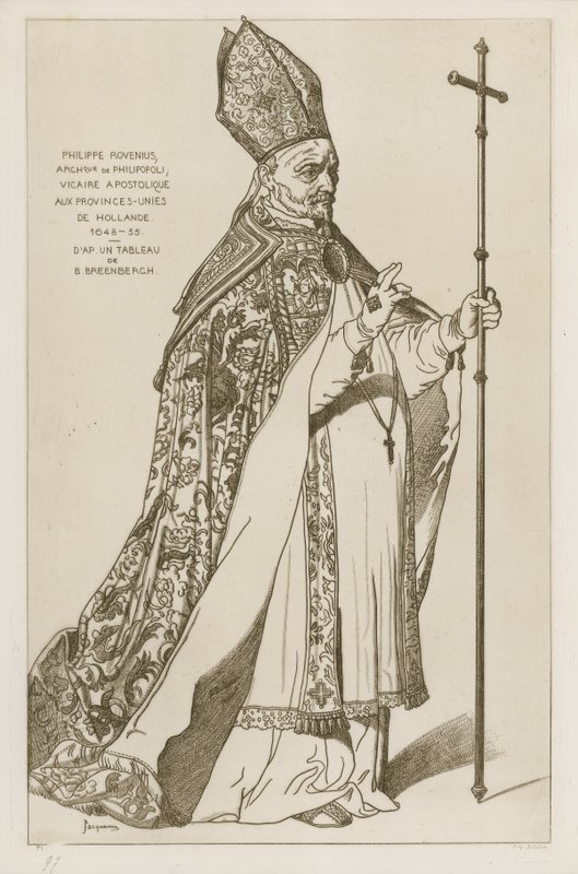 Philippe Rovenius, arcybiskup Philipopoli, wikariusz apostolski do zjednoczonych prowincji Holandii, 1648-55. Według obrazu B Breenbergh autorstwa Bartholomeus Breenbergh