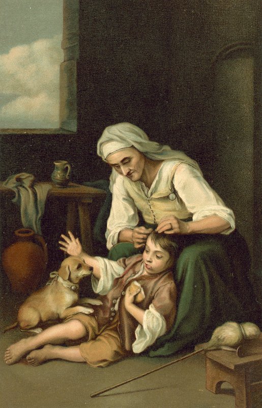 Stara kobieta odwiodła chłopca autorstwa after Bartolome Esteban Murillo