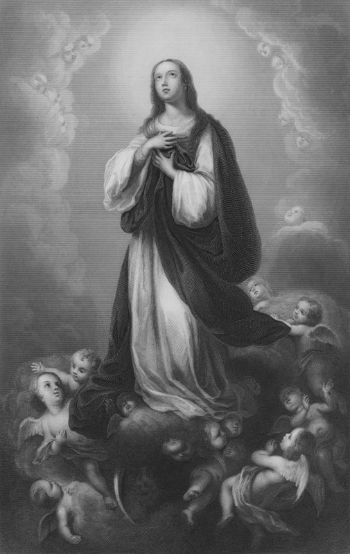Adoracja (grawerowanie) autorstwa Bartolome Esteban (after) Murillo