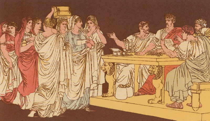 Rzymskie damy przynoszące swoje ozdoby autorstwa Bartolomeo Pinelli
