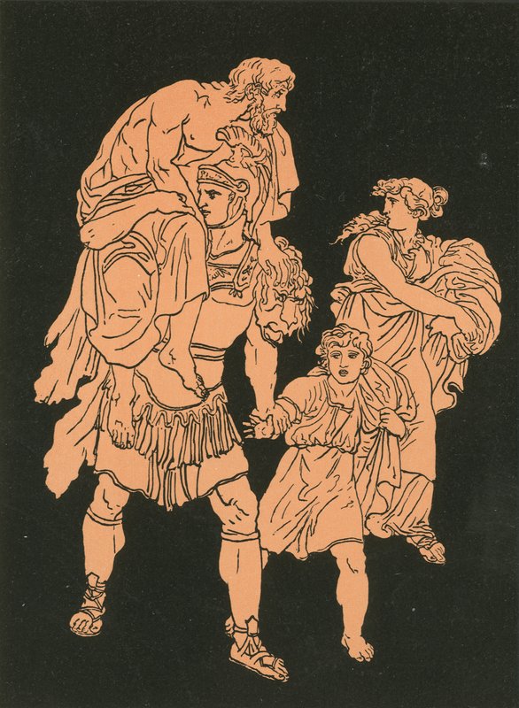 Ucieczka z Troi autorstwa Bartolomeo Pinelli