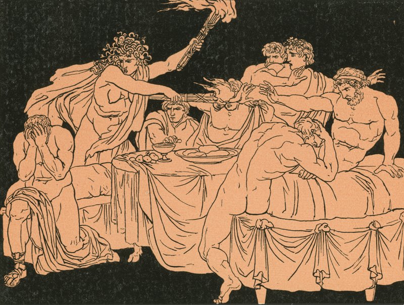 Furia na uczcie autorstwa Bartolomeo Pinelli