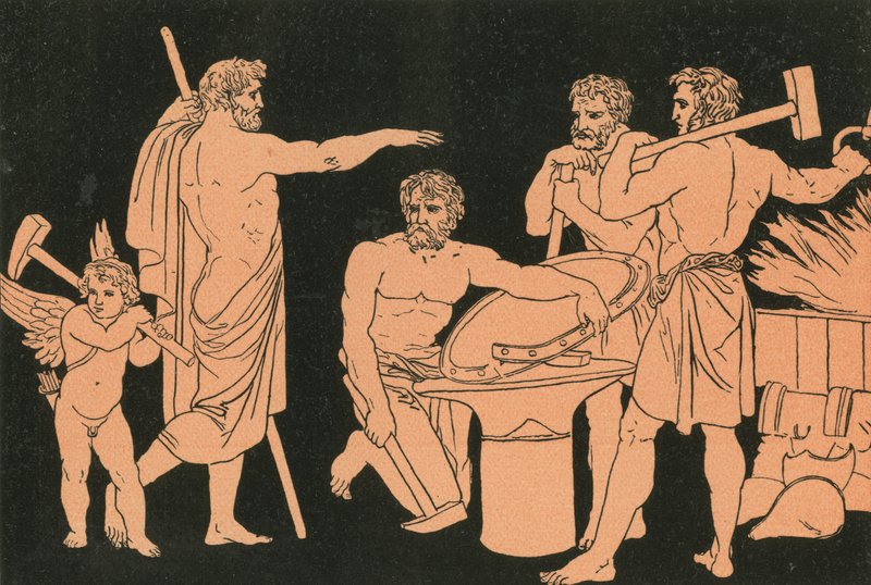Wulkan i Cyklop autorstwa Bartolomeo Pinelli