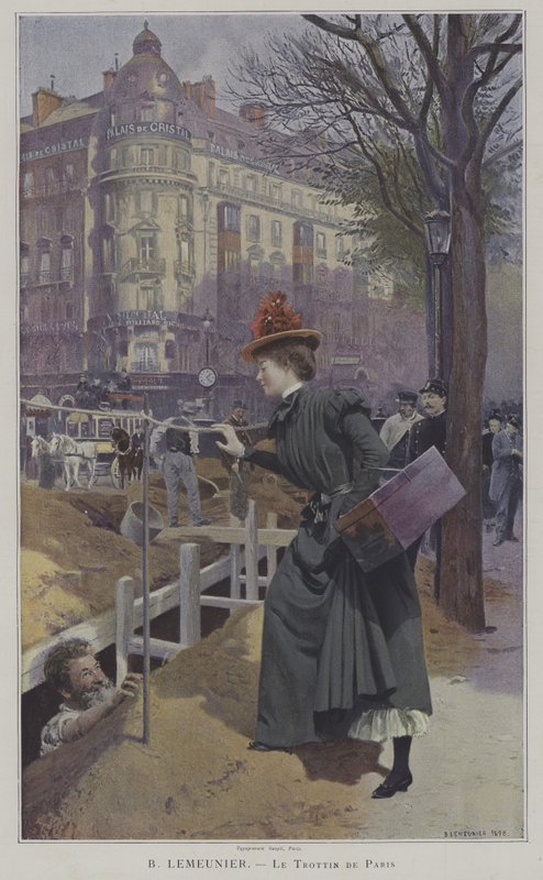 Le Trottin de Paris (Paryska krawcowa dziewczyna na posyłki) autorstwa Basile Lemeunier