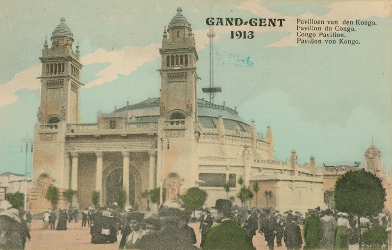 Pawilon Kongo; Gandawa; 1913. Kartka pocztowa wysłana w 1913 r. autorstwa Belgian Photographer