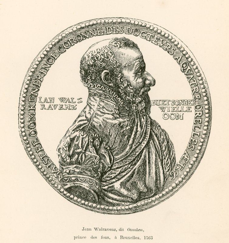 Jean Walravenz, znany jako Oomken, książę głupców, w Brukseli, 1563 autorstwa Belgian School