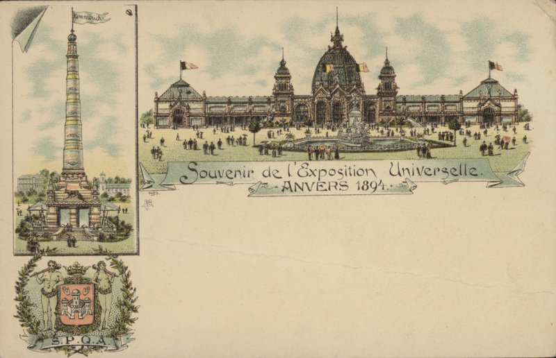 Pamiątka z Międzynarodowej Wystawy w Antwerpii, Antwerpia, Belgia, 1894 autorstwa Belgian School