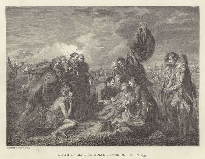 Śmierć generała Wolfe przed Quebec w 1759 autorstwa Benjamin West