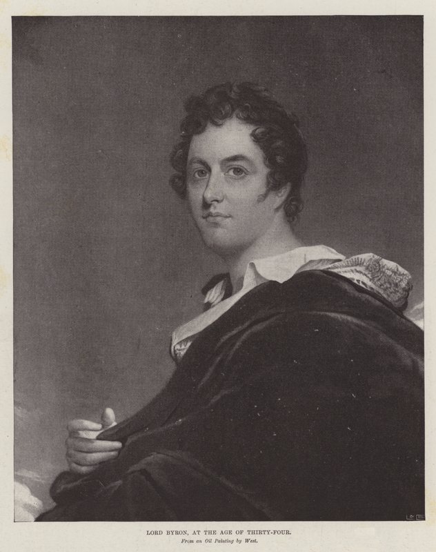 Lord Byron, w wieku trzydziestu czterech lat autorstwa Benjamin West