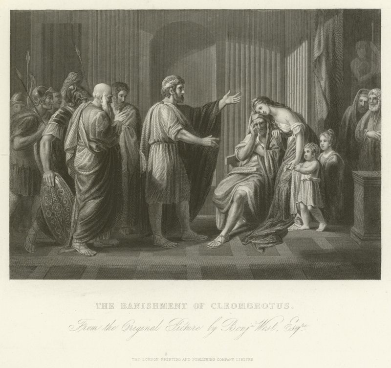 Wygnanie Cleombrotusa autorstwa Benjamin West
