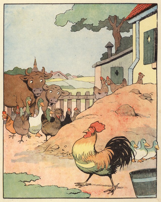 Ilustracja do Chantecler autorstwa Benjamina Rabiera (kolor lito) autorstwa Benjamin Rabier