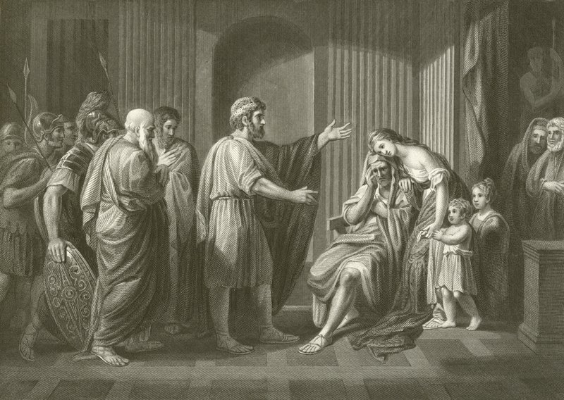 Wygnanie Cleombrotusa autorstwa Benjamin West