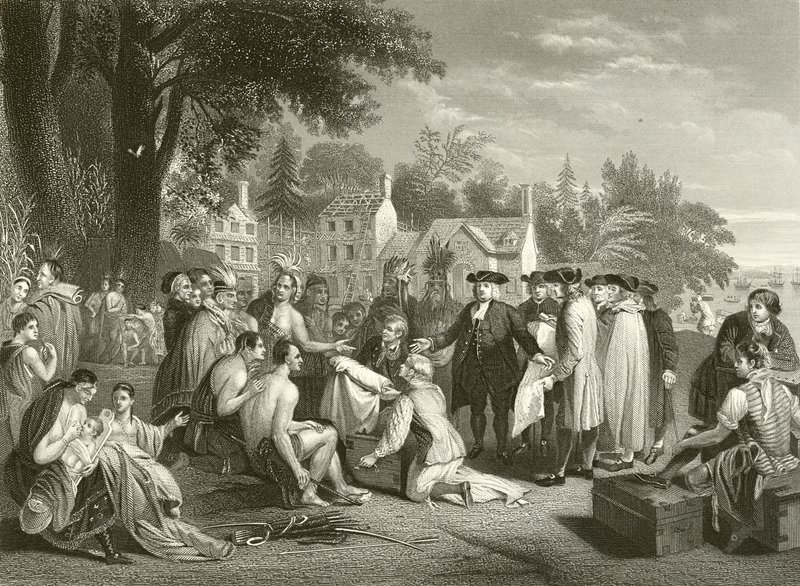 Traktat Williama Penna z Indianami autorstwa Benjamin West