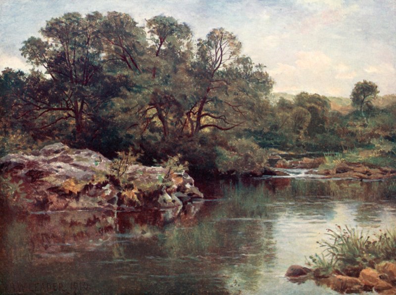 Na rzece Llugwy, poniżej Capel Curig autorstwa Benjamin Williams Leader