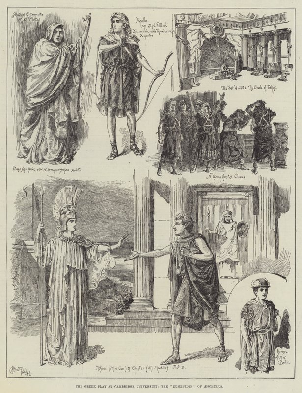 Sztuka grecka na Uniwersytecie w Cambridge, Eumenides Ajschylosa autorstwa Bernard Partridge