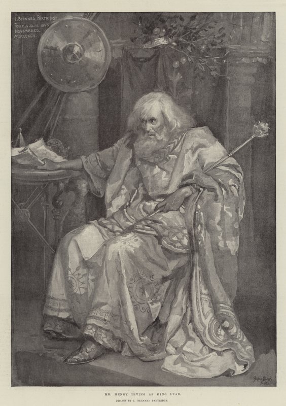 Pan Henry Irving jako Król Lear autorstwa Bernard Partridge