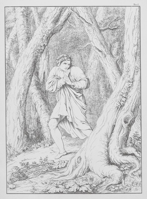 Boska komedia Dantego, Piekło, plansza I (litografia) autorstwa Bernhard Schuler