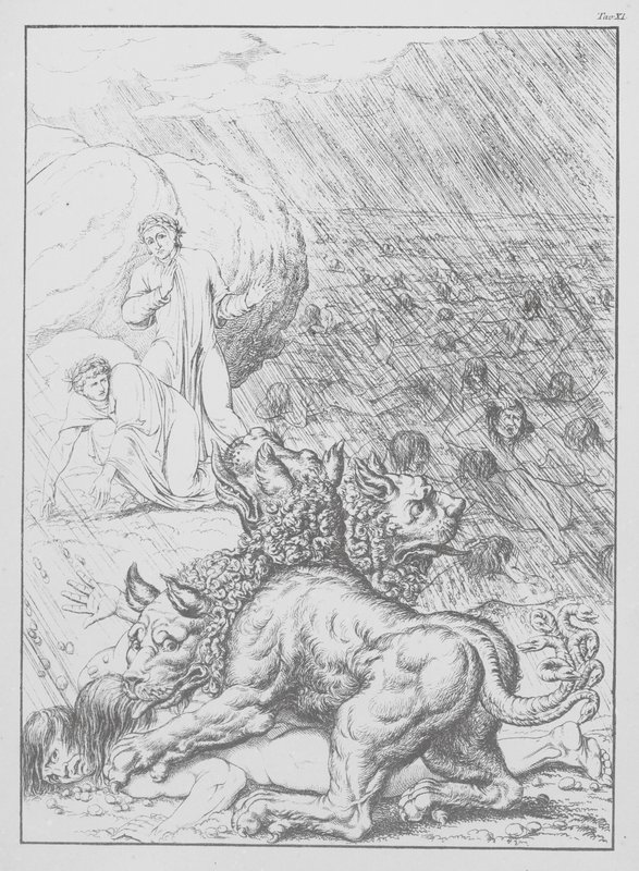 Boska komedia Dantego, Piekło, plansza XI (litografia) autorstwa Bernhard Schuler