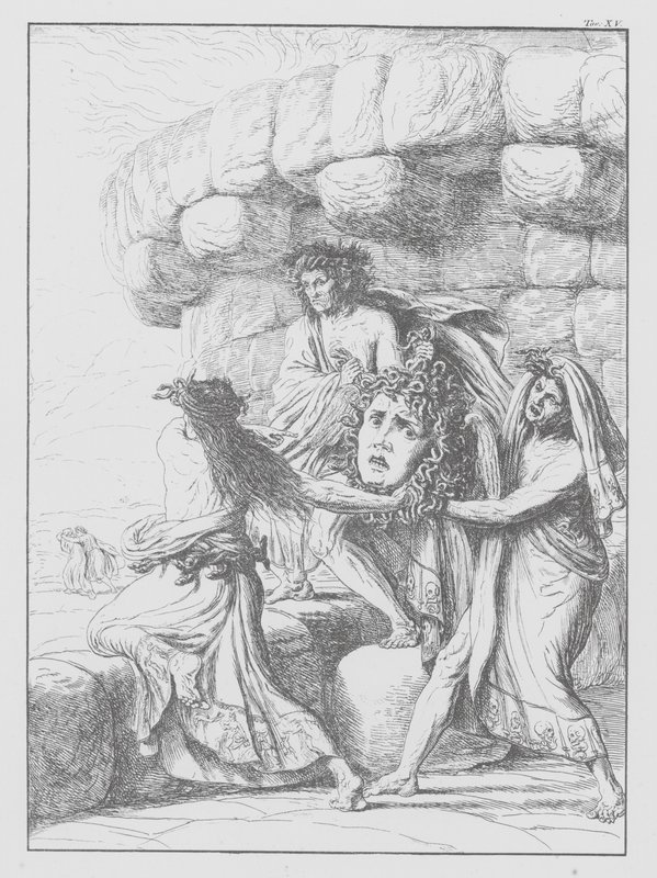 Boska komedia Dantego, Inferno (Piekło), plansza XV (litografia) autorstwa Bernhard Schuler