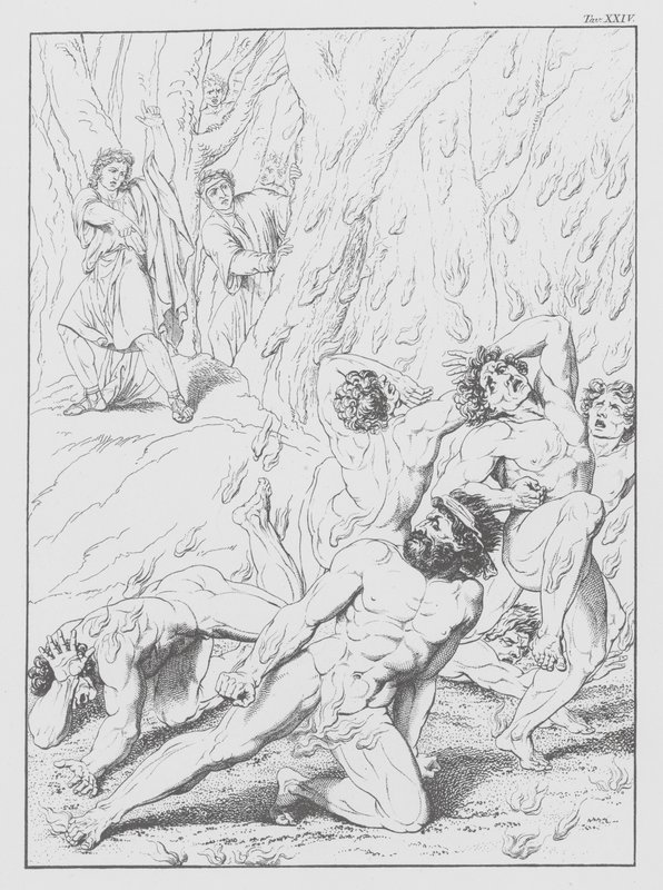 Boska komedia Dantego, Piekło, plansza XXIV (litografia) autorstwa Bernhard Schuler