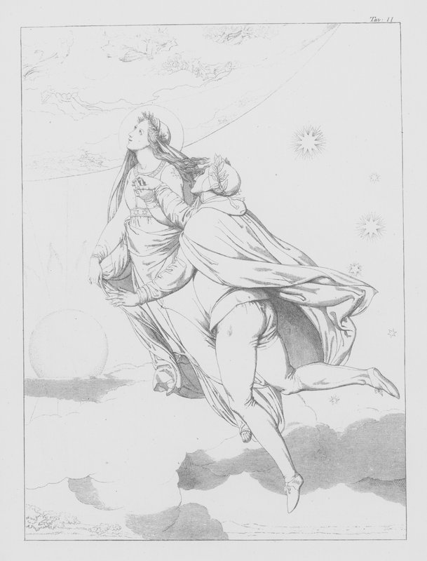 Boska komedia Dantego, Paradiso (Niebo), plansza II (litografia) autorstwa Bernhard Schuler