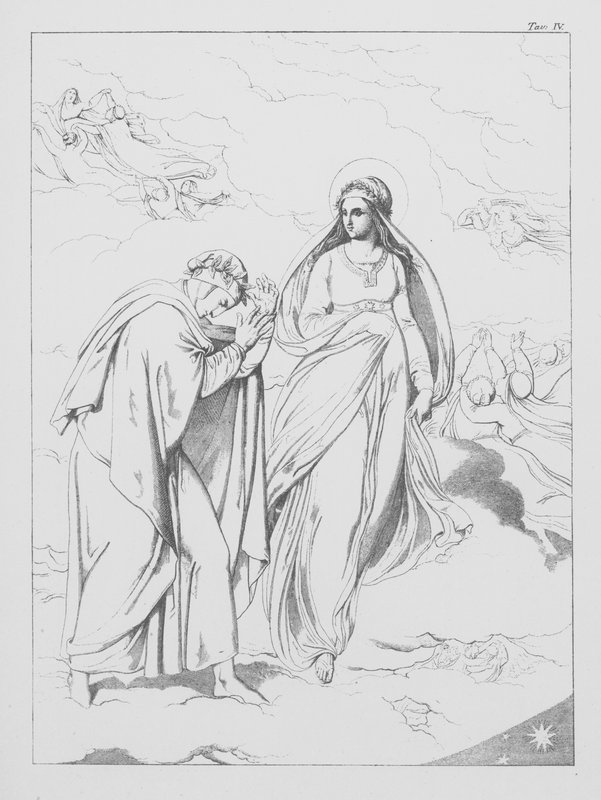 Boska komedia Dantego, Paradiso (Niebo), plansza IV (litografia) autorstwa Bernhard Schuler