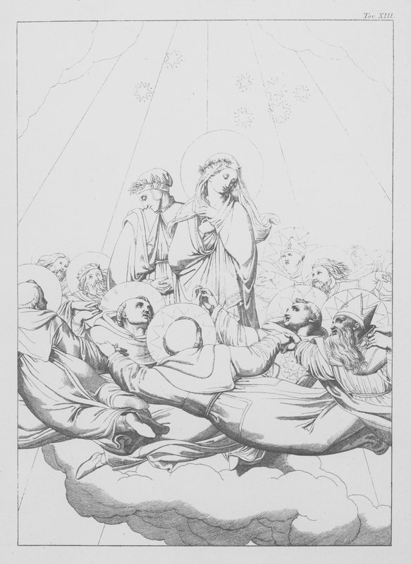 Boska komedia Dantego, Paradiso (Niebo), plansza XIII (litografia) autorstwa Bernhard Schuler