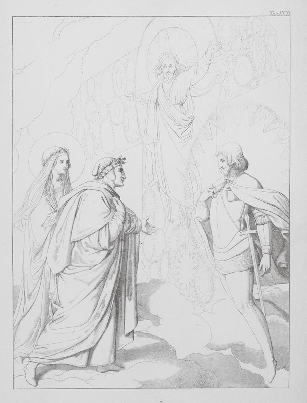 Boska komedia Dantego, Paradiso (Niebo), plansza XVII (litografia) autorstwa Bernhard Schuler