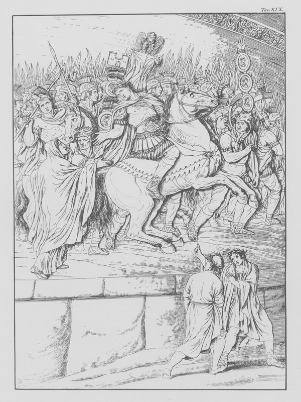 Boska komedia Dantego, Purgatorio (Czyściec), plansza XIX (litografia) autorstwa Bernhard Schuler