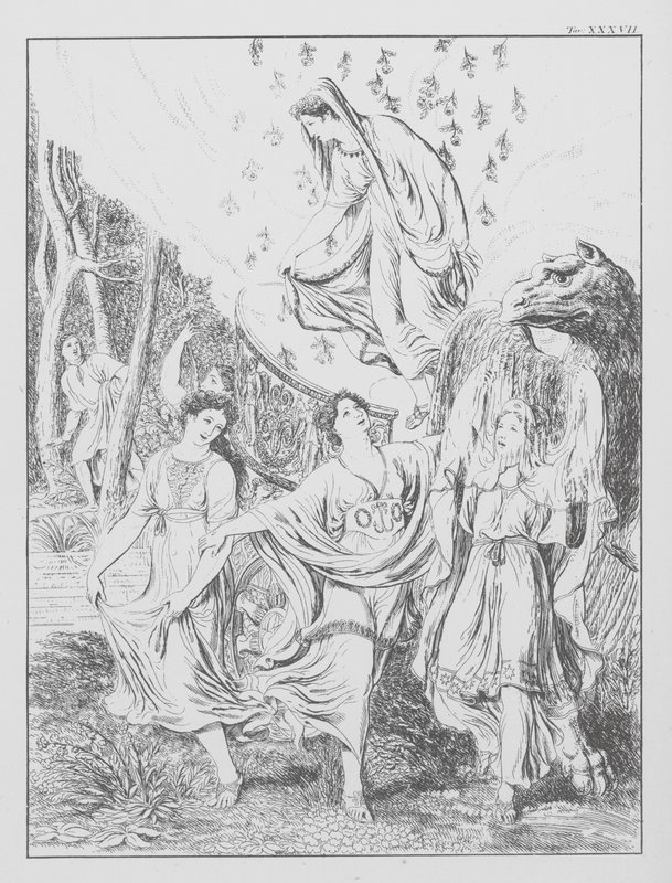Boska komedia Dantego, Purgatorio (Czyściec), plansza XXXVII (litografia) autorstwa Bernhard Schuler