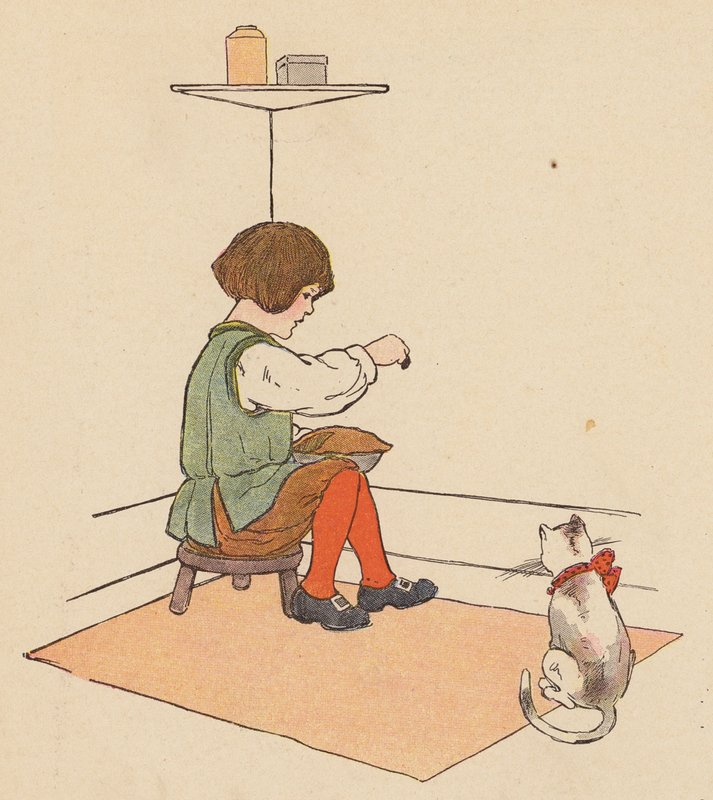 Rymowanka: Mały Jack Horner (kolorowa litografia) autorstwa Blanche Fisher Wright