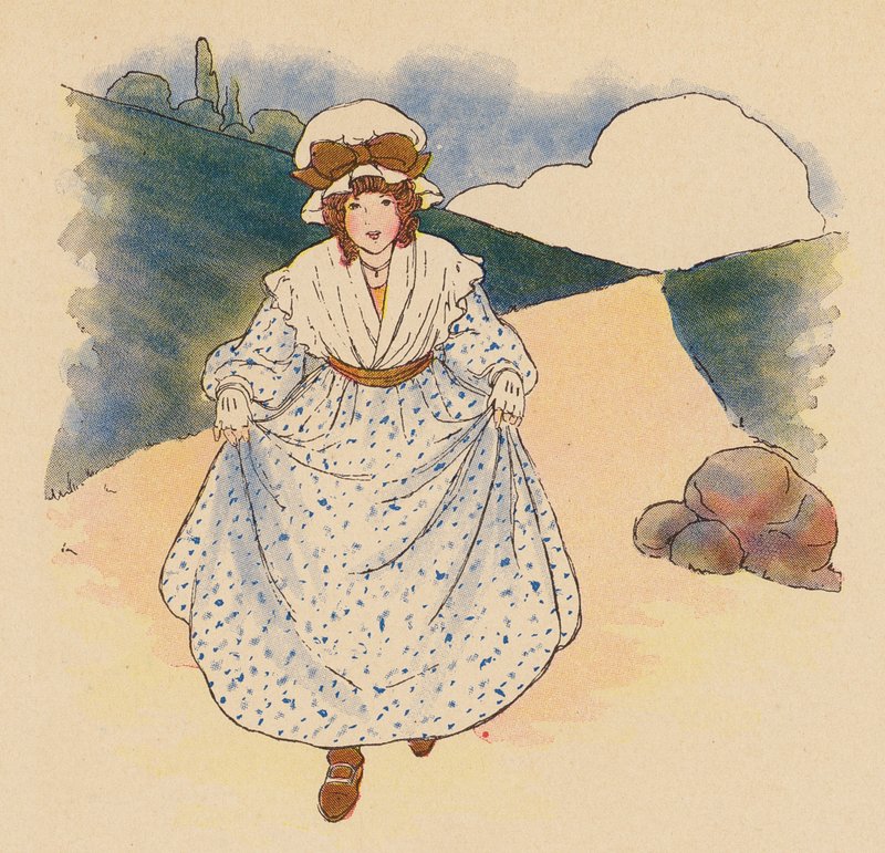 Rymowanka: Mała Polly Flinders (kolorowa litografia) autorstwa Blanche Fisher Wright