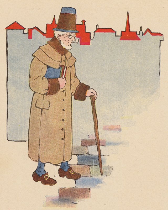 Rymowanka: Old Grimes (kolorowa litografia) autorstwa Blanche Fisher Wright