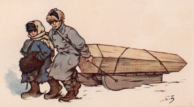 Pogrzeb w Rosji Sowieckiej (kolor lito) autorstwa Boris Vasilievich Zvorykin