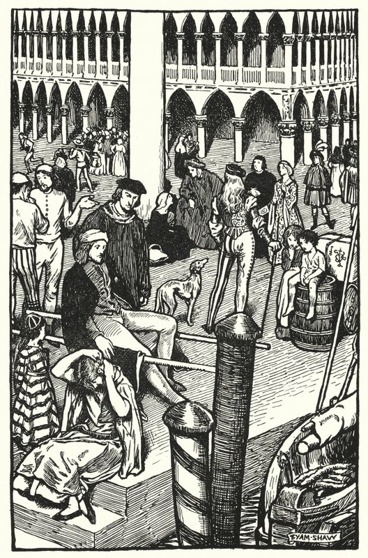 Ilustracja do The Cloister and The Hearth autorstwa Charlesa Reade (lito) autorstwa Byam (after) Shaw
