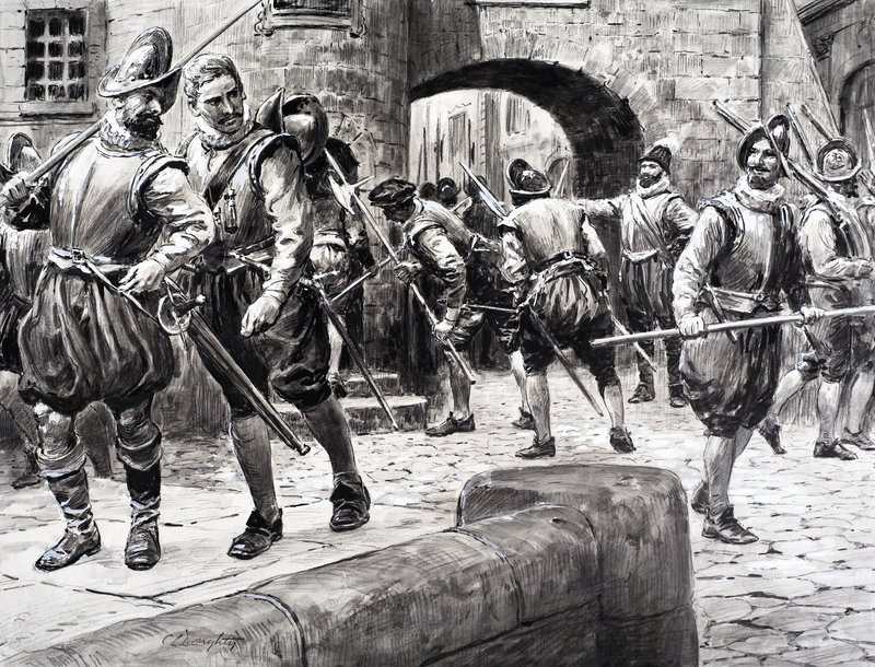 Historia Francji - żołnierze gromadzący się w Paryżu autorstwa C.L. Doughty