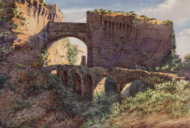 Castel Castruccio Castracani, Sarzana (kolor lito) autorstwa C.T.G. Formili