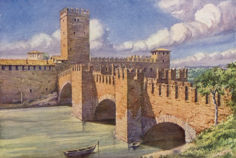 Zamek Vecchio, Werona (kolor lito) autorstwa C.T.G. Formili