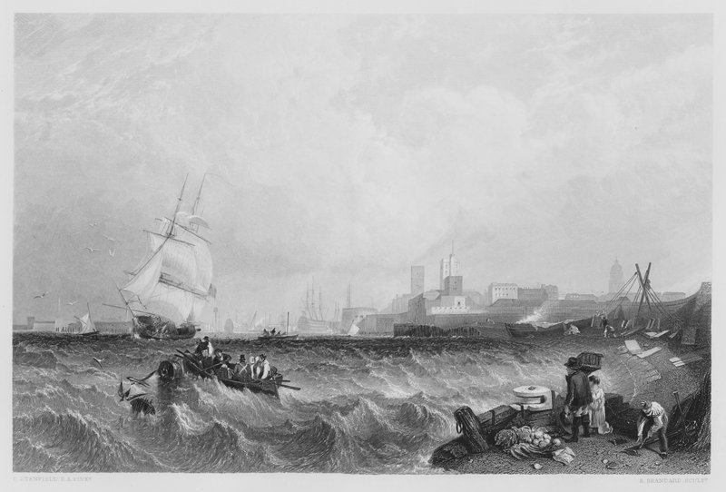 Portsmouth Harbour, ze zdjęcia w Królewskiej Kolekcji (rycina) autorstwa C. (after) Stanfield
