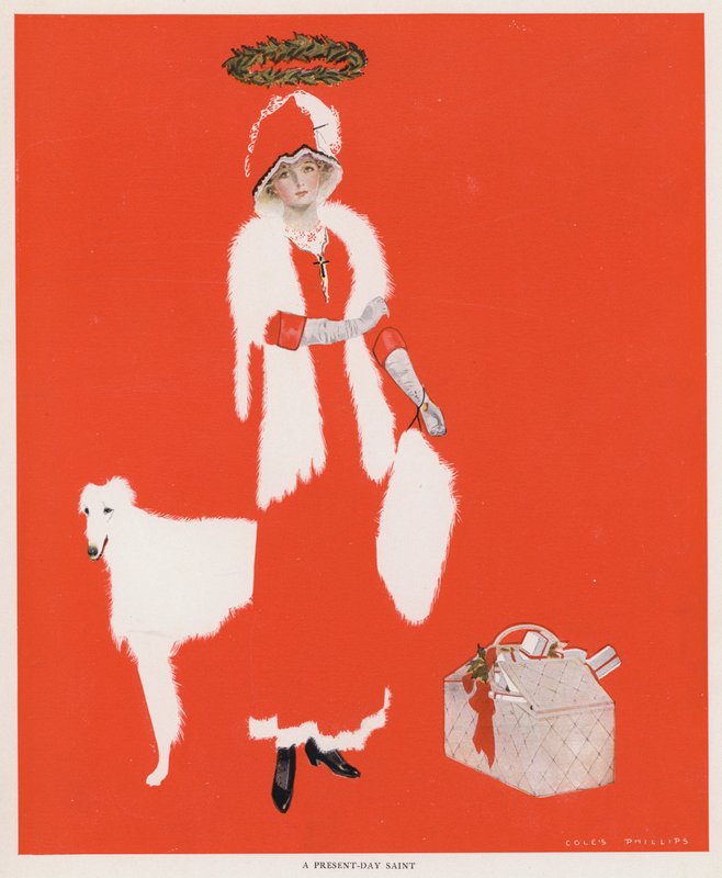 Coles Phillips Girl, Obecna Święta (kolor lito) autorstwa C. Coles Phillips