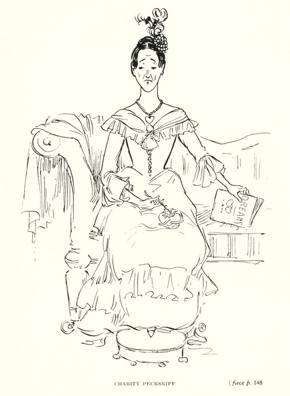 Postać Dickensa: Charity Pecksniff (lito) autorstwa Captain Edward Henry Handley Read